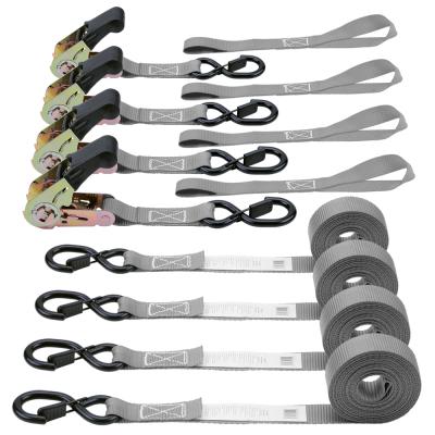 China Winnerlifting Polyester Customized Gray Polyester Cargo Lashing Belt Factory Direct 4 PK Color Box Cargo Strap Tow Strap Polyester for sale