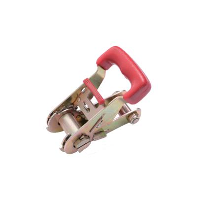 China Steel 28MM Red Soft Grip Adjustable Ratchet Buckle for sale