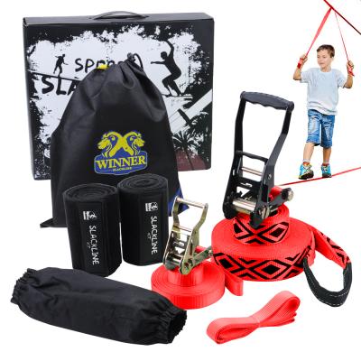 China 100% Polyester Webbing Winnerlifting Easy Operation Customized Printed Loose Slackline Slackline Kit Train Line For Balance for sale