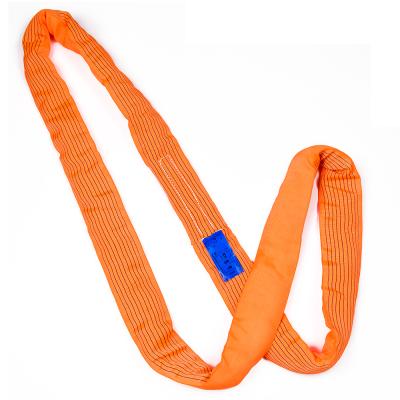 China 8 Ton OEM Length Polyester Round Belt Sling Color Safety Factor 7:1 8:1 Orange Lifting Type Polyester 10 Gold for sale