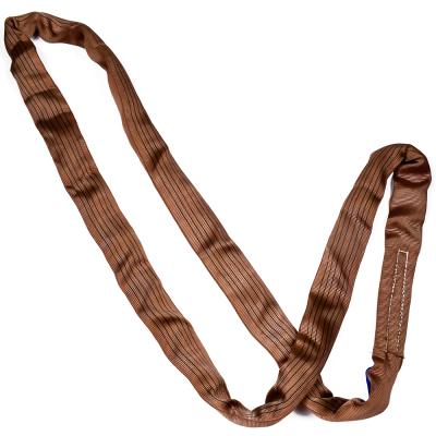 China Polyester 6 Ton 6M Gold OEM Length 180MM Width Polyester Around Sling Belt Brown Color Safety Factor 6:1 7:1 8:1 Lefting for sale