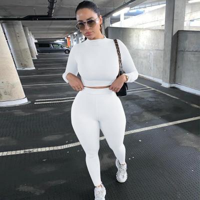 China Autumn Breathable Sweatsuit Two Size 2021 Plus 2 Piece Matching Set Pants New Arrival Autumn Winter Women Long Sleeve Fashion Sexy Gym Clothes for sale