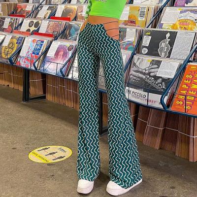 China Lagerfe Breathable Cavity Strip Sexy Women Long Flare Pants Ladies Fashion Pants Y2K Autumn Winter Bell Buttom Fall 2021 Streetwear for sale