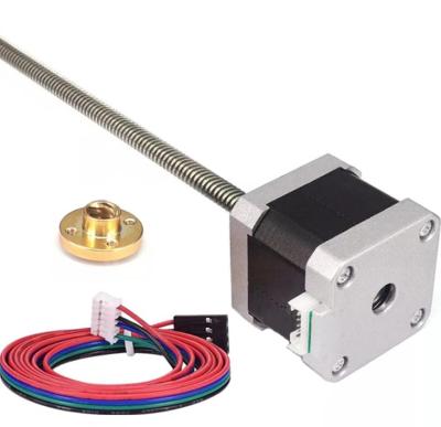 China 3D Printer Zhongtian Nema 17 Lead Screw Hybrid Stepper Motor With Nut Lead 8Mm Copper Ball Screw Linear Actuators for sale