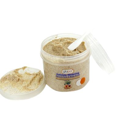 China Exfoliator OEM Customize Tamarind Powder Licorice Extract Glupa Exfoliate Apricot Whitening Body Scrub for sale