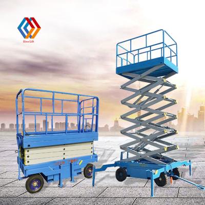 China Man Lift Table Hydraulic Fork Lift Platform / Lift 6M-18M Trailer Scissor Lift Trailer Scissor Lift Aerial Work for sale