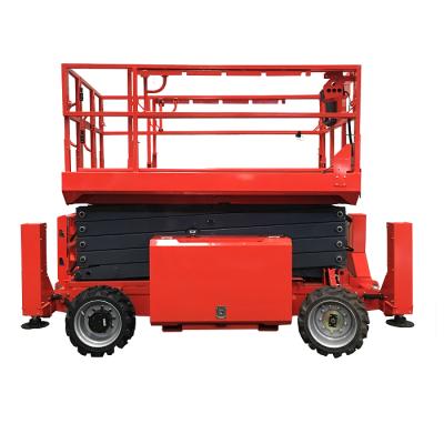 China Self Propelled 4Wd Diesel Hotels Rough Terrain Scissor Lift for sale