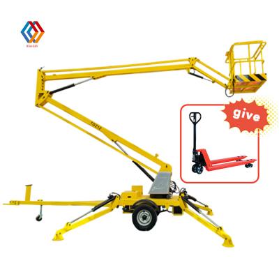 China Hotels 16m diesel or 18m electric towable cherry picker spider boom mounted boom lift for rental for sale