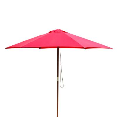 China 2.4m Hradwood Chinese Hradwood Patio Garden Sun Shade Modern Outdoor Wooden Umbrella Parasol Outdoor Patio Garden Parasols for sale