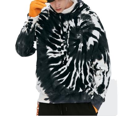 China Anti-wrinkle otton custom men's black tie dye hoodie unisex, 2020 oversized street tiedye hoodie tie dye for sale