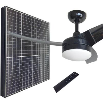 China Plastic Ceiling Fan Including Solar 9.6Ah Battery Installation 42 Inch Solar Ceiling Fan for sale