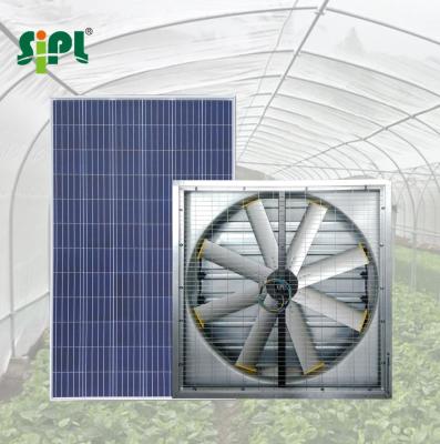 China Building Material Stores Dia.1110mm No Belt Direct Driven Large Wall Exhaust Fan Tunnel Greenhouse Commercial Ventilation Cooling DC Solar Industrial Fan for sale