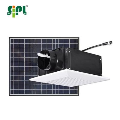 China 30W Energy Saving Green Solar Powered Integrated Ducted Centrifugal Exhaust Fan Living Room Bathroom Ceiling Fan for sale