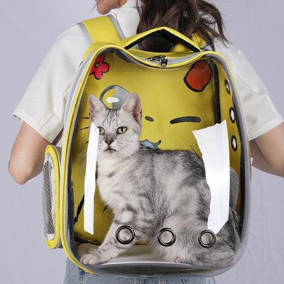 China Wholesale Viable Cute Pet Backpack Carrier Travel Small Animal Carrier Space Cap Transparent Pet Bags For Pets for sale