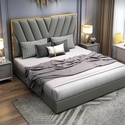 China Professional Wholesale Luxury Storage Bedroom Furniture King Bed Frame Upholstered Bed for sale