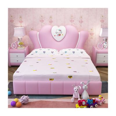 China Latest Comfortable Double Bed Designs Pink Color Kids Bed Girls Folding Kids Bed With Storage CB07 for sale