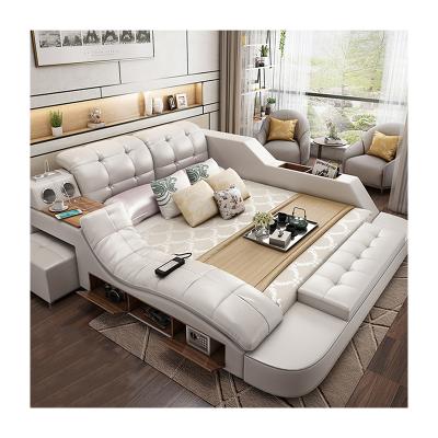 China Foldable Double Bed Modern Leather Design Smart Multifunctional Bed DP020 for sale