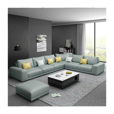 China Large Foldable Italian Linen Fabric Couch Fabric L Shaped Leather Sofa SY024 for sale