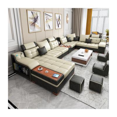 China Nordic Classic Design Convertible U Shaped Corner Sectional Home 7 Seater Living Room Sofa Set Luxury Furniture for sale