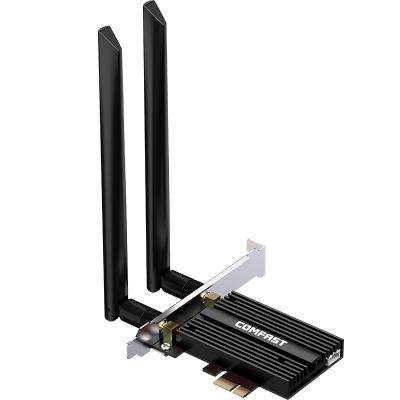 China /All in One PC Pro 5374Mbps PCIE Comfast CF-AX210 Triband WiFi6e Network Card Wireless Networking Adapter with Bluetooth for Desktop Computers for sale