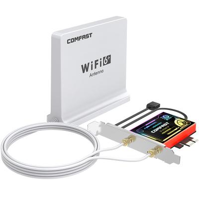 China Desktop/All in One PC Colorful Comfast CF-AX200 CP 3000Mbps PCIE Network Card Dongle Bluetooth WiFi 6 Wireless Adapter with 2*5 dBi Deployed Antennas for sale