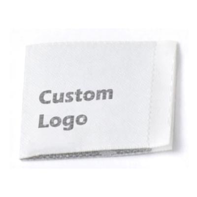 China Viable Simple Style Logo High Quality Color Printed Garment Cotton Label Custom Apparel Woven Label for sale