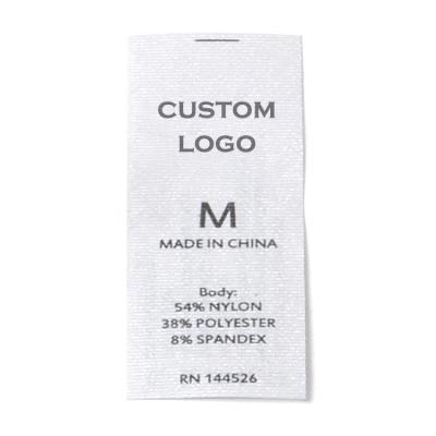 China Washable High Density Soft Polyester Satin Custom Printing Ribbon Wash Care Labels For Garment Use for sale