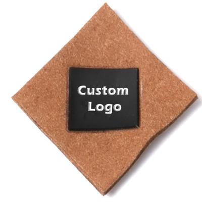 China Sustainable Hot Recommended Good Quality Embossed Custom Logo Suede Leather Label For Hat Bag Clothes for sale