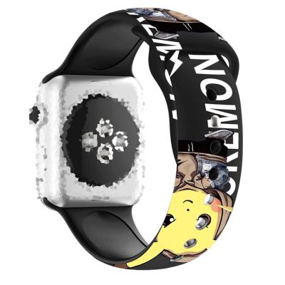 China 2022 Rubber Lovely Cartoon Silicone Replacement Strap Watch Band Buckle Strap For Apple Watch 38MM 42MM 45MM 41MM for sale