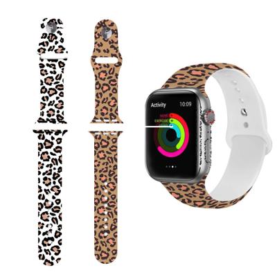 China Luxury Silicone Rubber Copy Patterns Watch Bands For Apple Watch Band Straps Designer For Apple Watch Series 7 6 5 4 3 2 1 OEM/ODM for sale