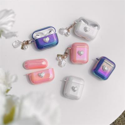 China For AirPods Pro Water Drop Glitter Love Earphone Bling Case For Apple Airpods Pro Cover 123 Case Cover For Airpods Korea Japan Case With Chain for sale