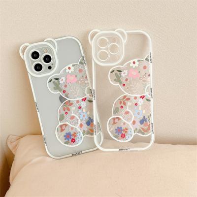 China Lovely Shockproof Cute Anti-fall Bear Shell Soft Silicone TPU Back Cover Phone Case For iPhone 13 pro 12 11 max X for sale