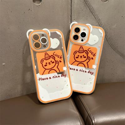 China Dropshipping New Shockproof Cute Transparent Cartoon Mobile Kawaii Cover Clear TPU Bear Phone Case Girl For iPhone13pro Max for sale