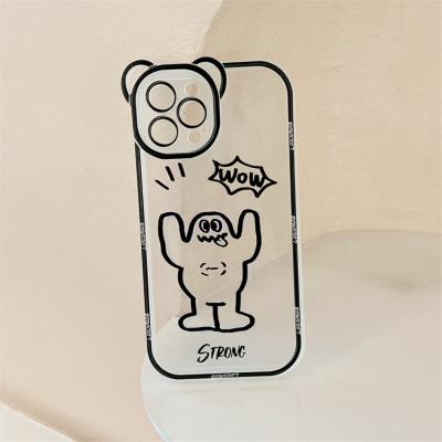 China nc animal cartoon shockproof cute line suitable for apple iphone13 12 female mirror 11 cell phone case xsr for sale