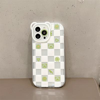 China Shockproof Three-Dimensional Bear Cartoon Cell Phone Shockproof Mobile Phone Case For iPhone X 11 12 13 pro Max for sale