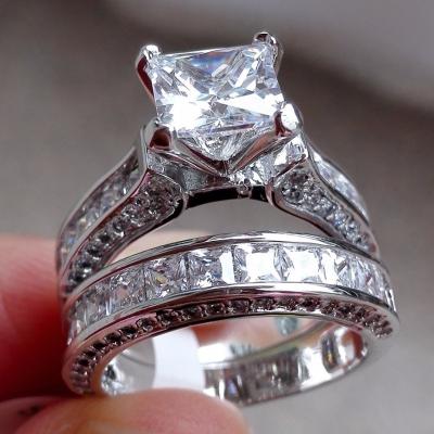 China Diamond Ring Fashion Wedding Ring Set Zircon Ring For Women Wedding Rings Jewelry Wholesale NS803051 for sale