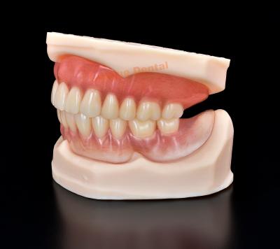 China Ultimate Comfort Full Dentures Plastic Flexible Denture Teeth With Gum Base for sale