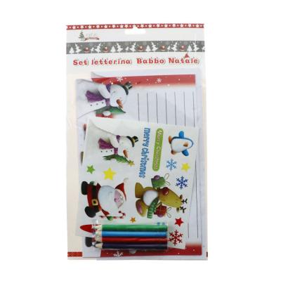 China Christmast Ornament Wholesale DIY Writing Christmas Letter To Santa Set Gift Paper Envelope for sale