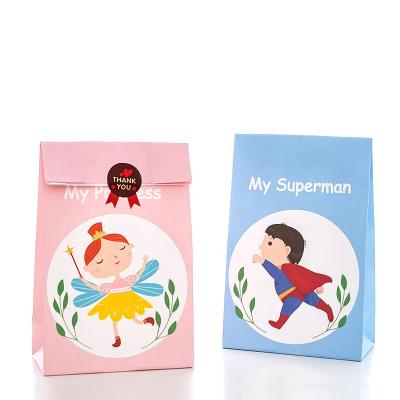 China Recycled Materials Candy Gift Logo Print Logo Child Snacks Custom Cute Small Birthday Paper Bag for sale