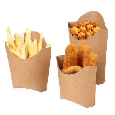 China Recycled Materials Cheap Price Disposable French Fried Takeout Oil Proof Food Packaging Fish Chips Paper Box for sale