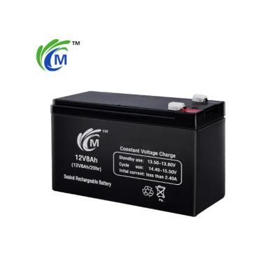 China Long Cycle Life 12V8Ah 151*65*94*100mm 2.3kg Good Quality 12volt Sealed Lead Acid Battery Rechargeable Lead Acid Battery Battery for sale