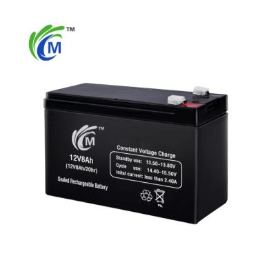 China Long Cycle Lifetime 12V8Ah 151*65*94*100mm Competitive Price 2.35kg Sealed Lead Acid Battery Rechargeable 12 Volt Lead Acid Battery for sale