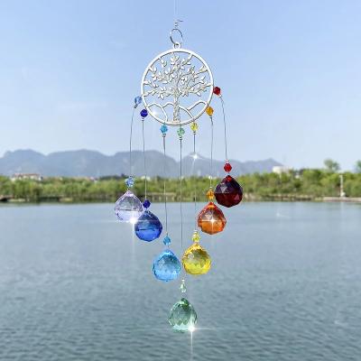 China Transparent Crystal Shine Prism Colorful Garden Decor From Europe Dropshipping Sun Catcher Manufacturer for sale