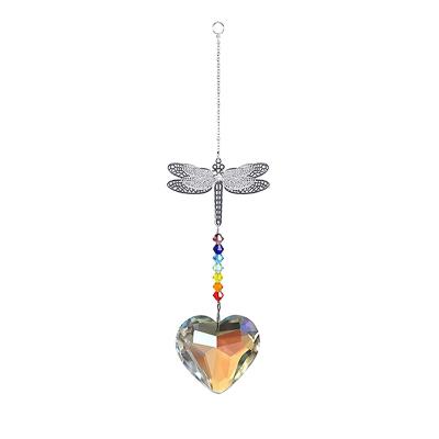 China Hanging Heart Crystal Shine Europe Window Prism Ornament DIY Glass Love Pendant Dropshipping for sale