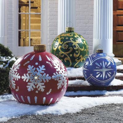 China Christmast Ornament 2022 Christmas Decorations For Christmas Home Outdoor Ornament Gift PVC 60cm Inflatable Christmas Ball New Year for sale