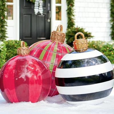 China Christmast Ornament PVC 60cm Inflatable Christmas Ball 2022 New Year Gift Xmas Balloon Christmas Decorations For Home Outdoor for sale