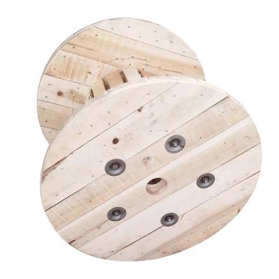 China Folding high quality wooden cable drums with high load capacity solid wooden drums for sale