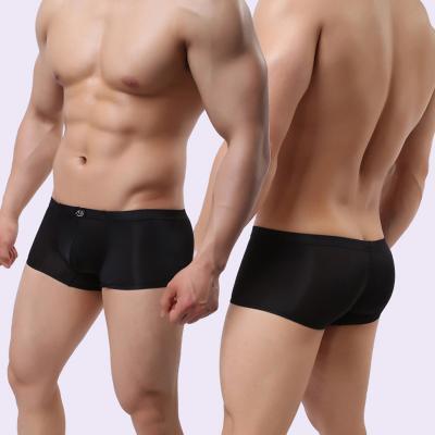 China JSMANA Antibacterial Breathable Ice Silk Men Underwear Boxer Transparent Gay Wearing Panties Mens Sexy Underwear for sale