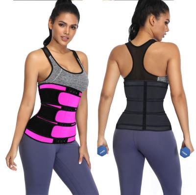 China Wholesale JSMANA 2021 Viable Neoprene Workout Compression Triple Strap Waist Trainer Corset Belt Women Shapewear With 3 Hook Rows for sale