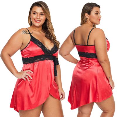 China JSMANA Sexy Women's Viable V-Neckline Spaghetti Strap Sleepwear Lady Underwear Plus Size Lingerie 4xl 5xl 6xl 7xl Lingerie Set Lace for sale